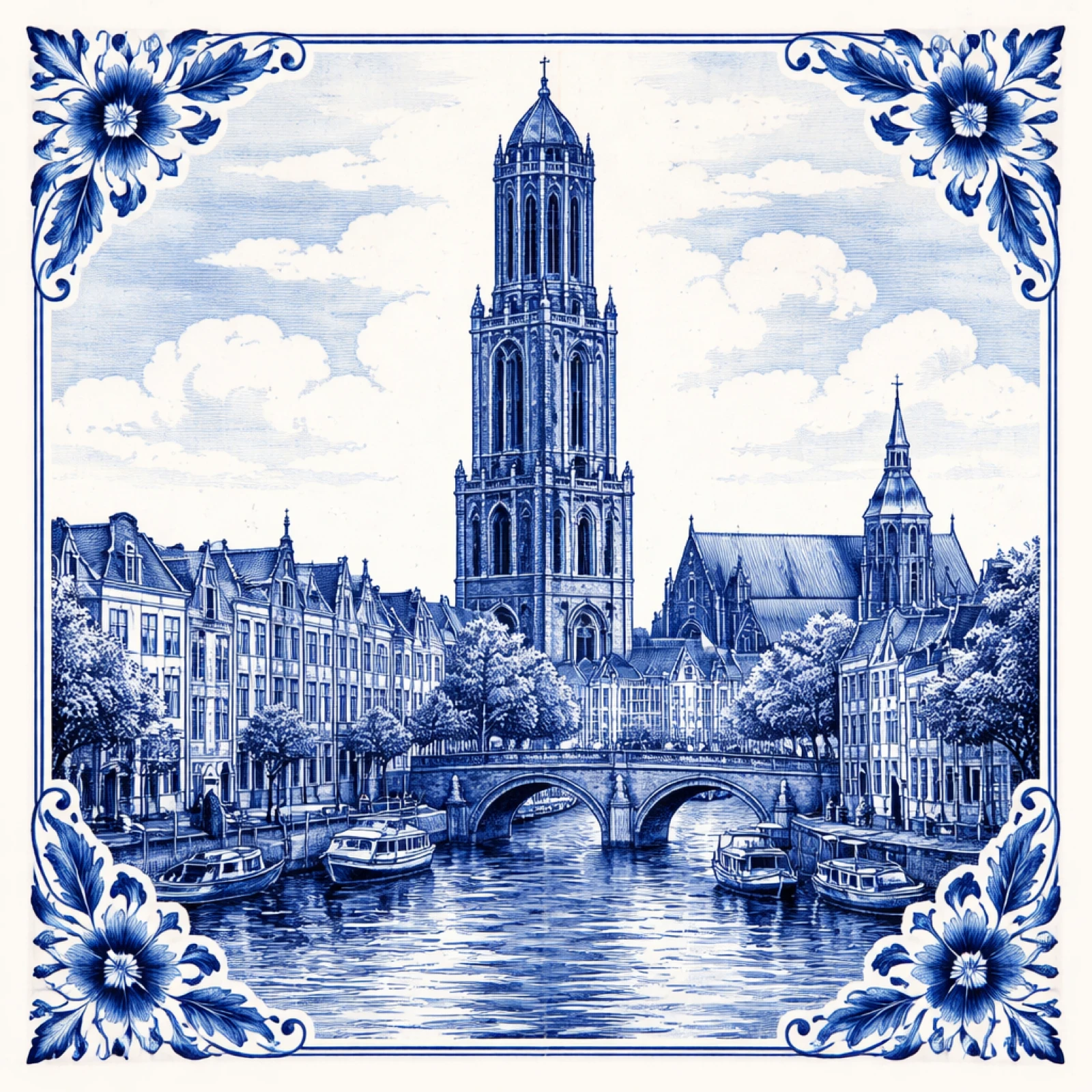 Etiqueta de la Catedral con el canal de Utrecht – photo 2